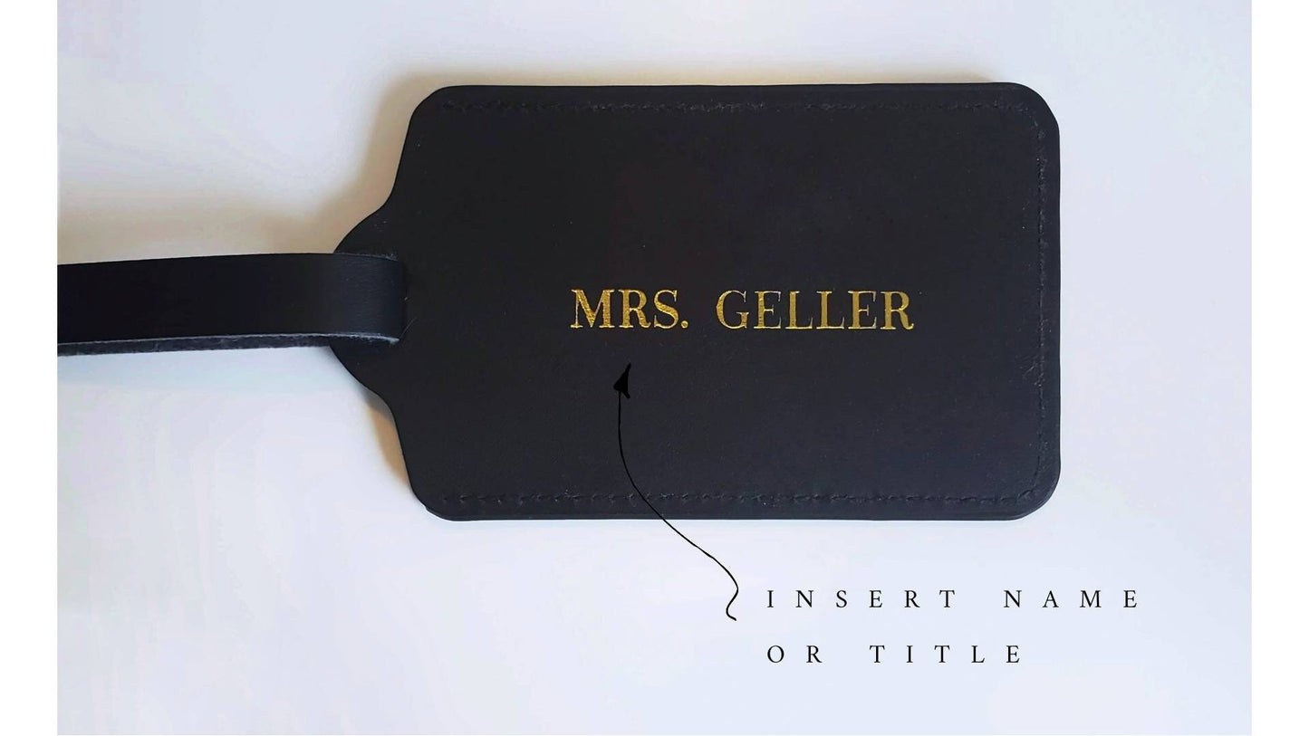 Personalized Vegan Leather Luggage Tags (Double Sided Personalization)