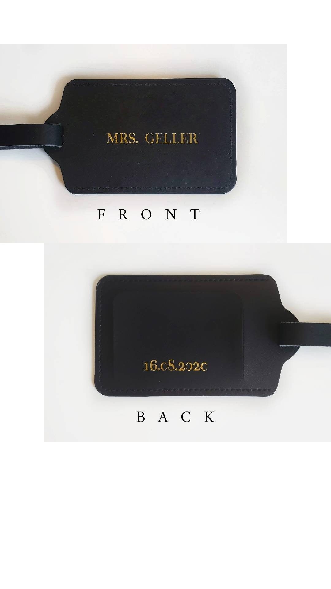 Personalized Vegan Leather Luggage Tags (Double Sided Personalization)