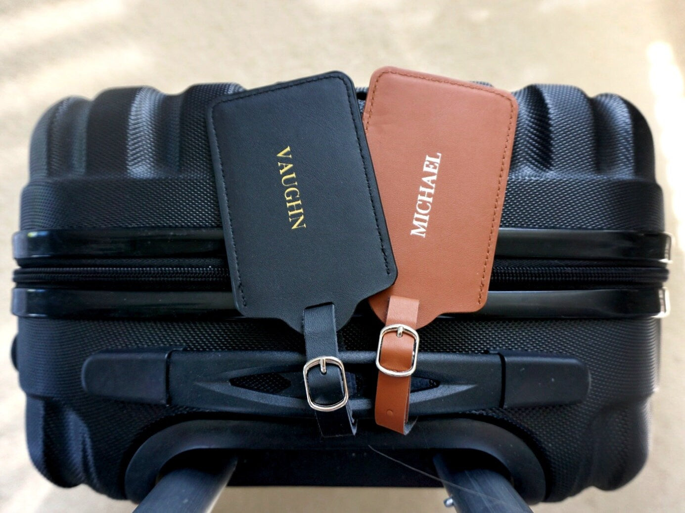 Personalized Vegan Leather Luggage Tags (Double Sided Personalization)