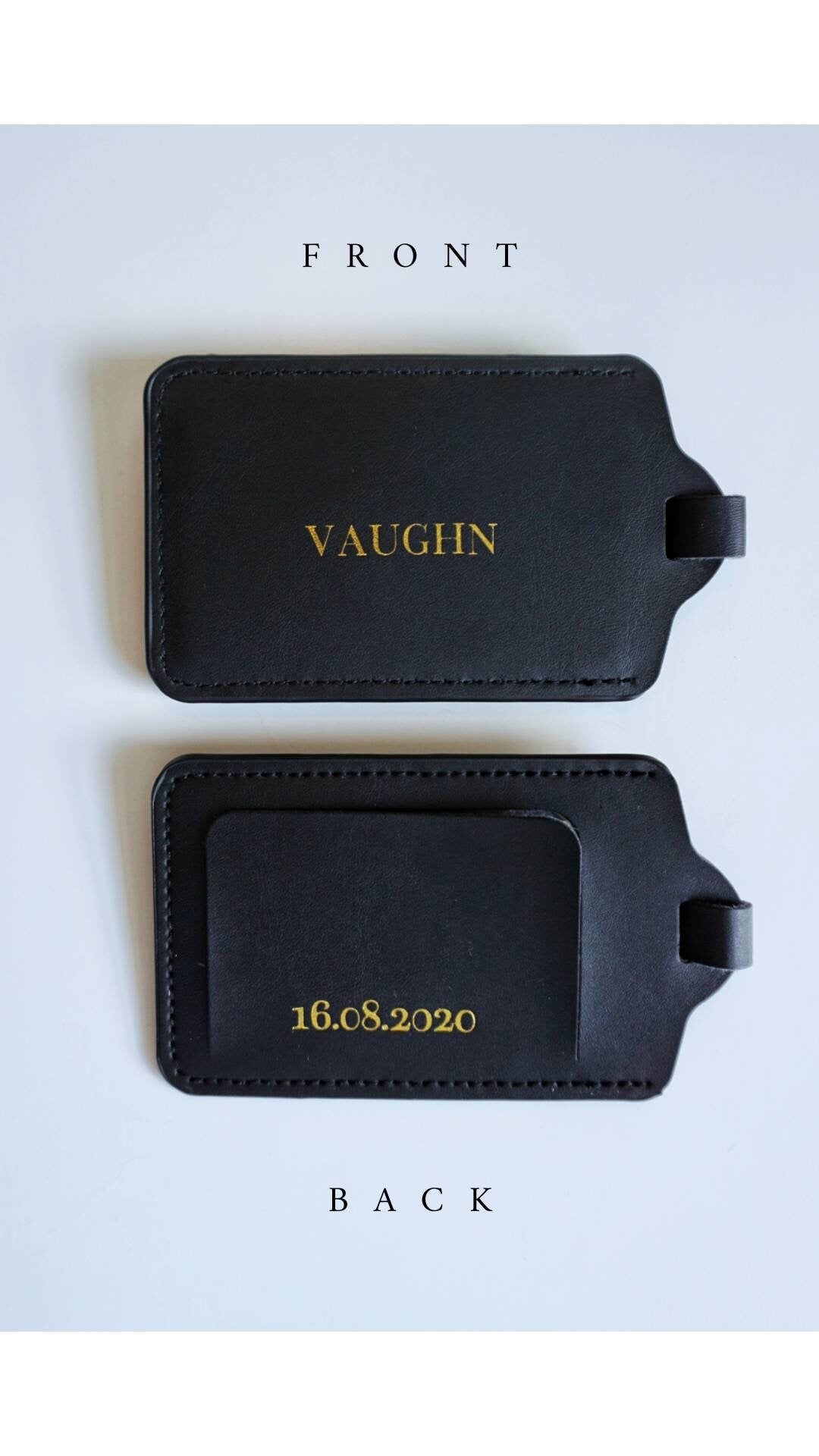 Personalized Vegan Leather Luggage Tags (Double Sided Personalization)