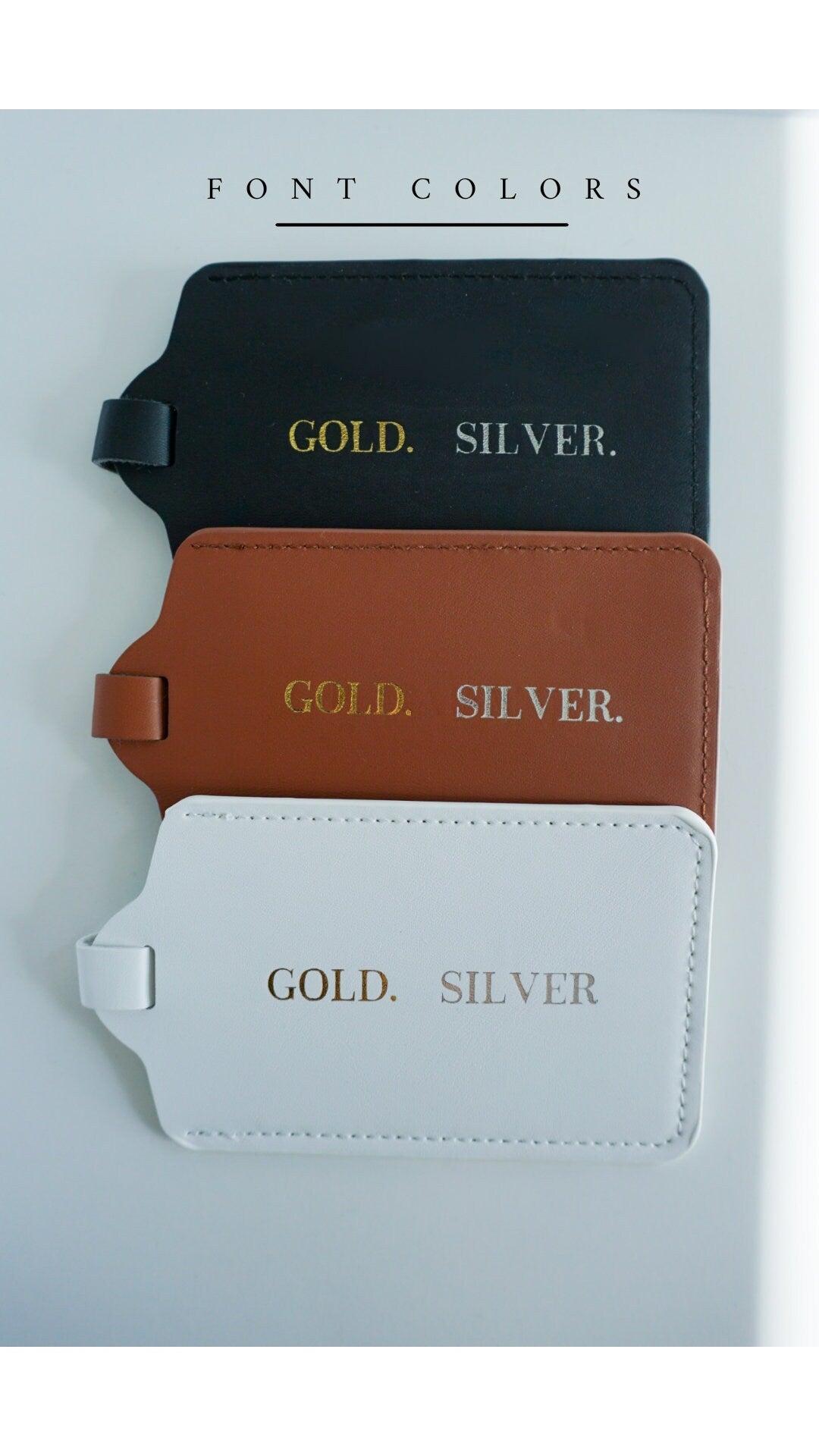 Personalized Vegan Leather Luggage Tags (Double Sided Personalization)