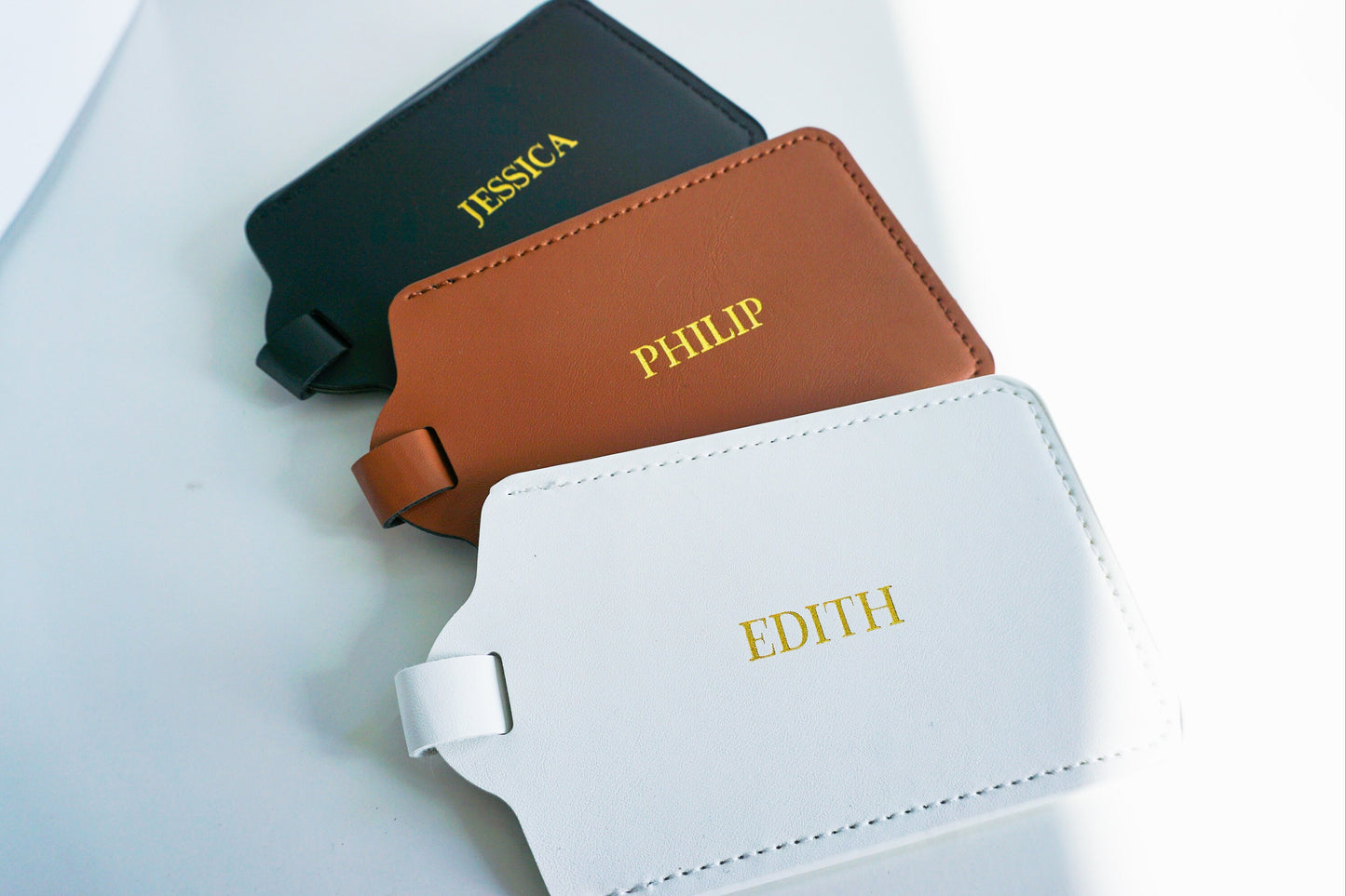 Personalized Vegan Leather Luggage Tags (Double Sided Personalization)