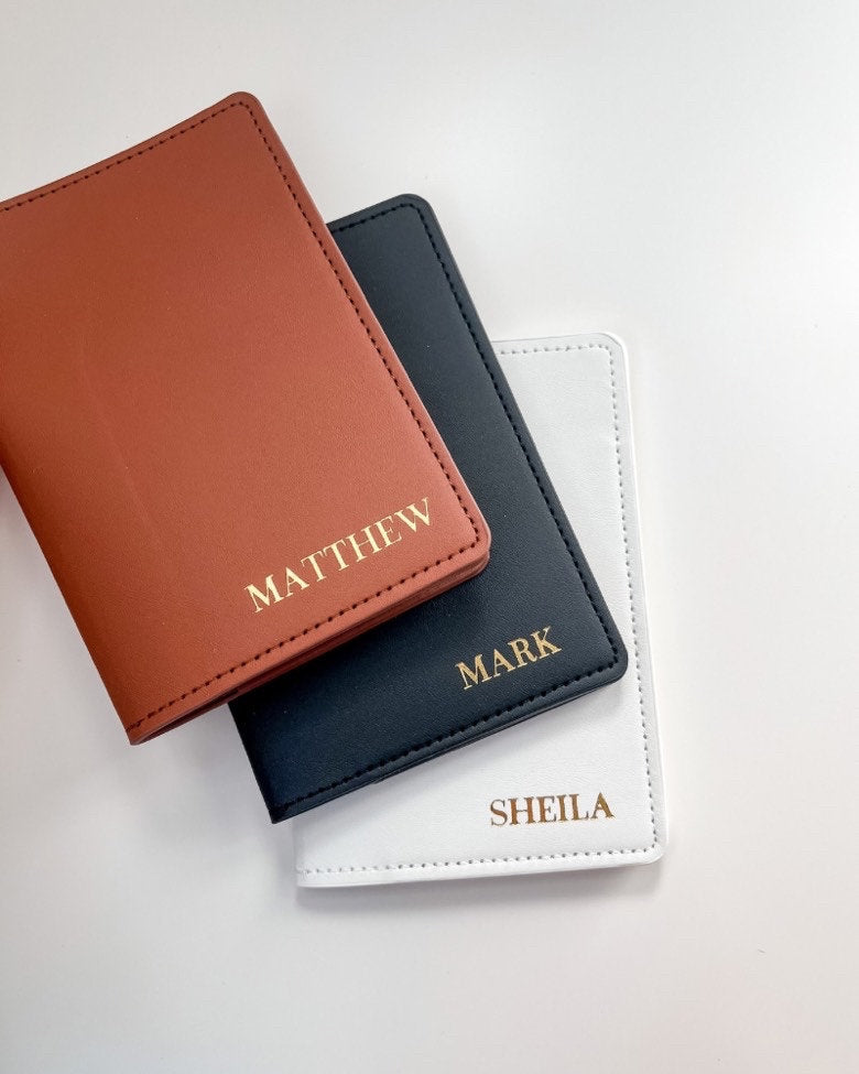 Personalized Vegan Leather Passport Cover