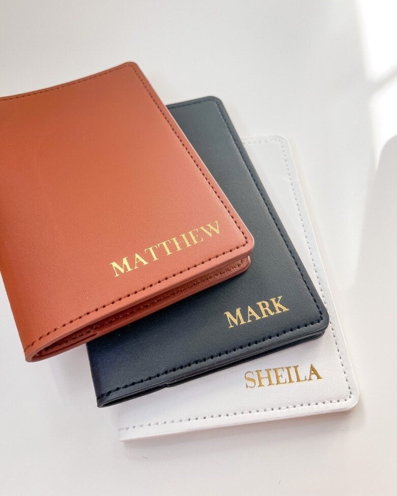 Personalized Vegan Leather Passport Cover