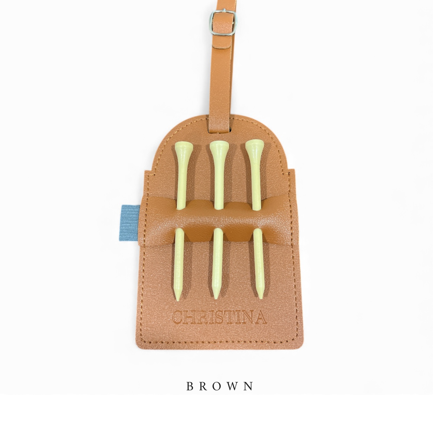 Personalized Golf Tee Holder - Vegan Leather