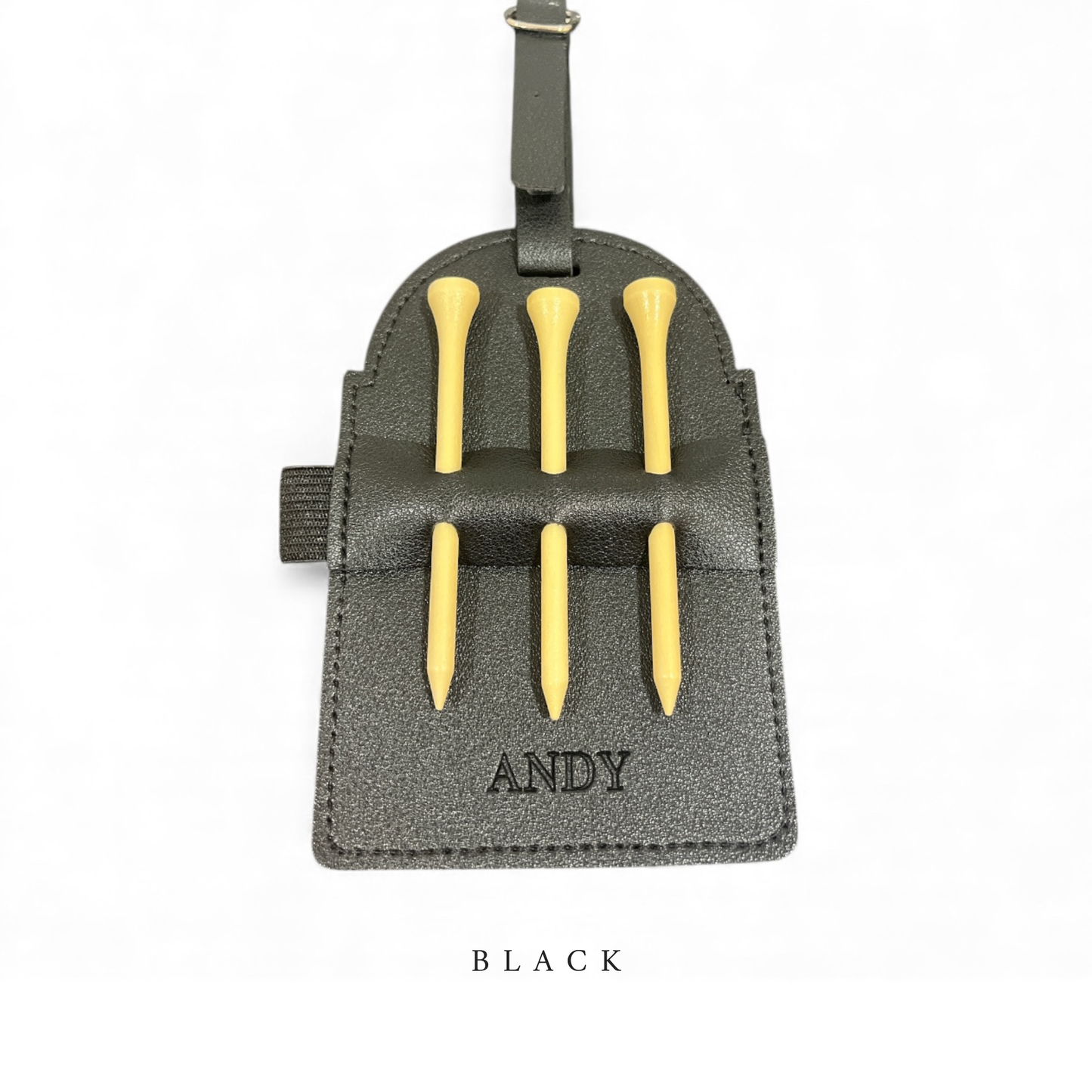 Personalized Golf Tee Holder - Vegan Leather