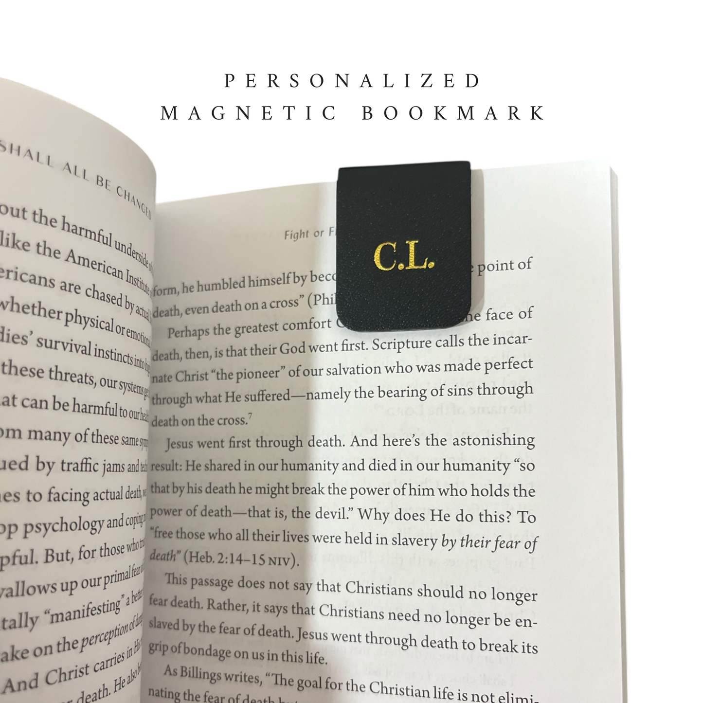 Personalized Magnetic Bookmark - Vegan Leather