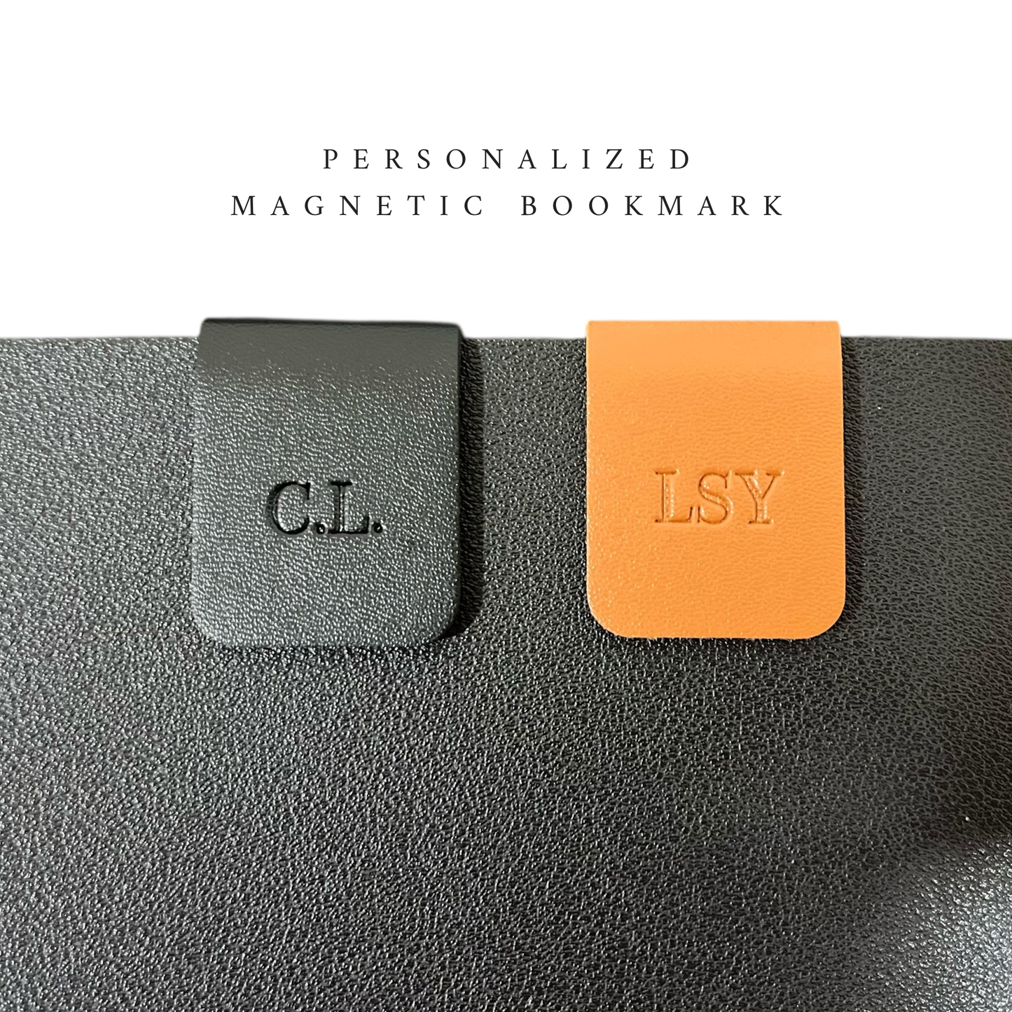 Personalized Magnetic Bookmark - Vegan Leather