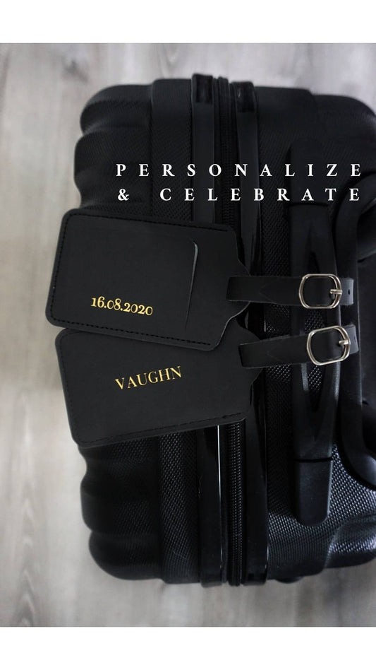 Personalized Vegan Leather Luggage Tags (Double Sided Personalization)