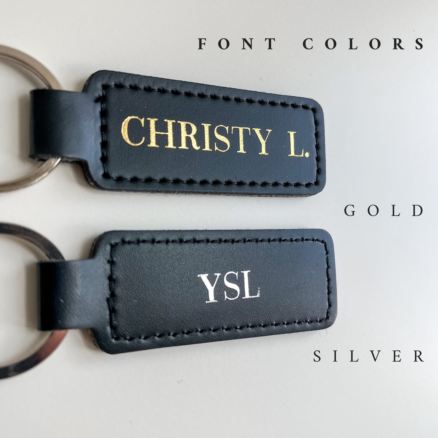 Personalized Vegan Leather Keychain