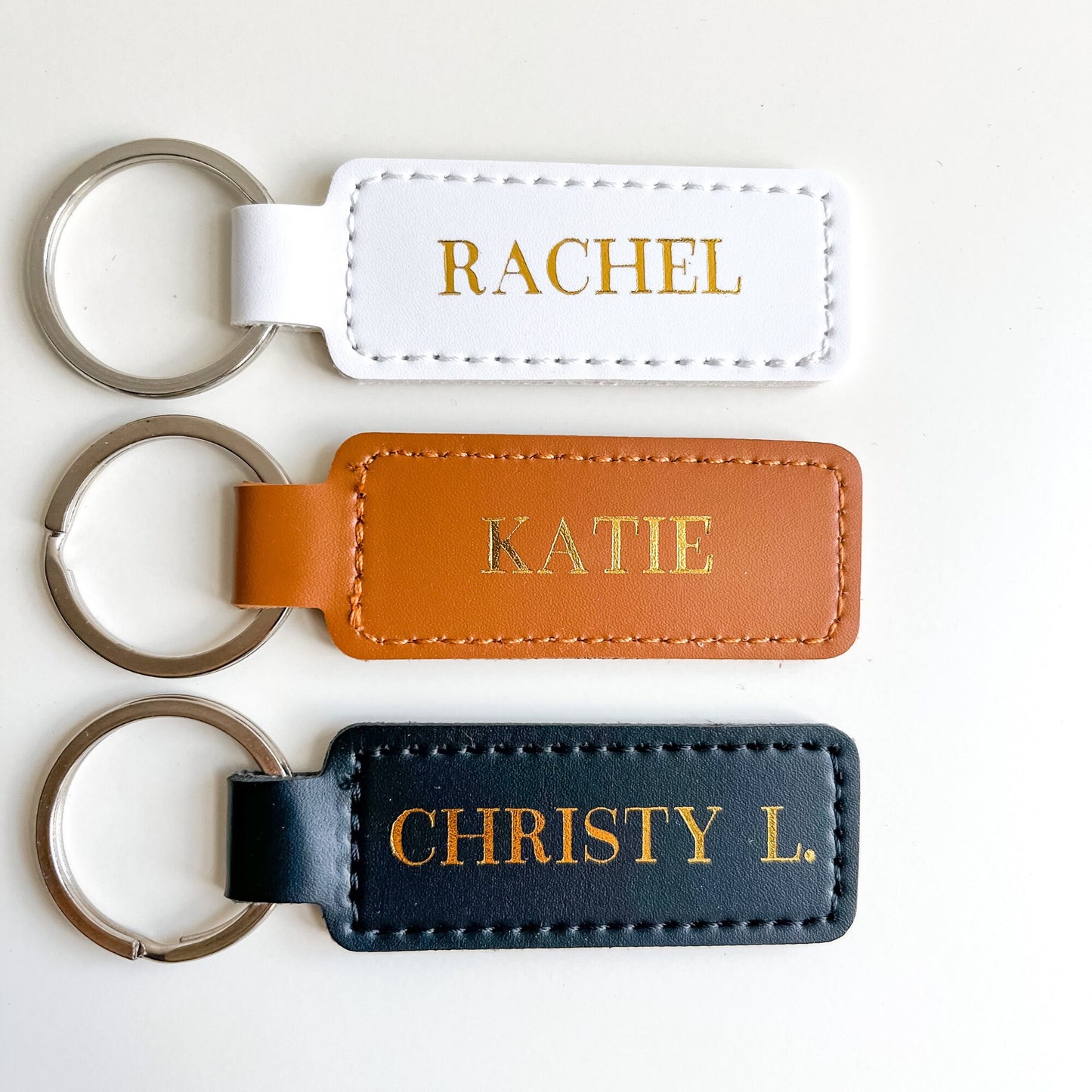 Personalized Vegan Leather Keychain