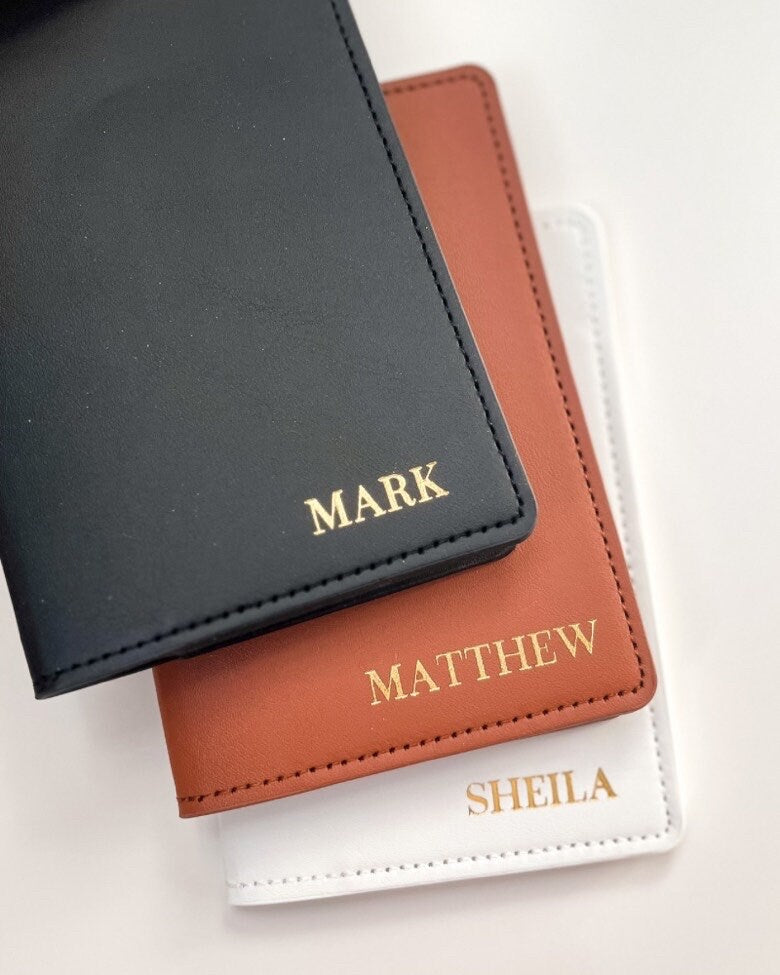 Personalized Vegan Leather Passport Cover