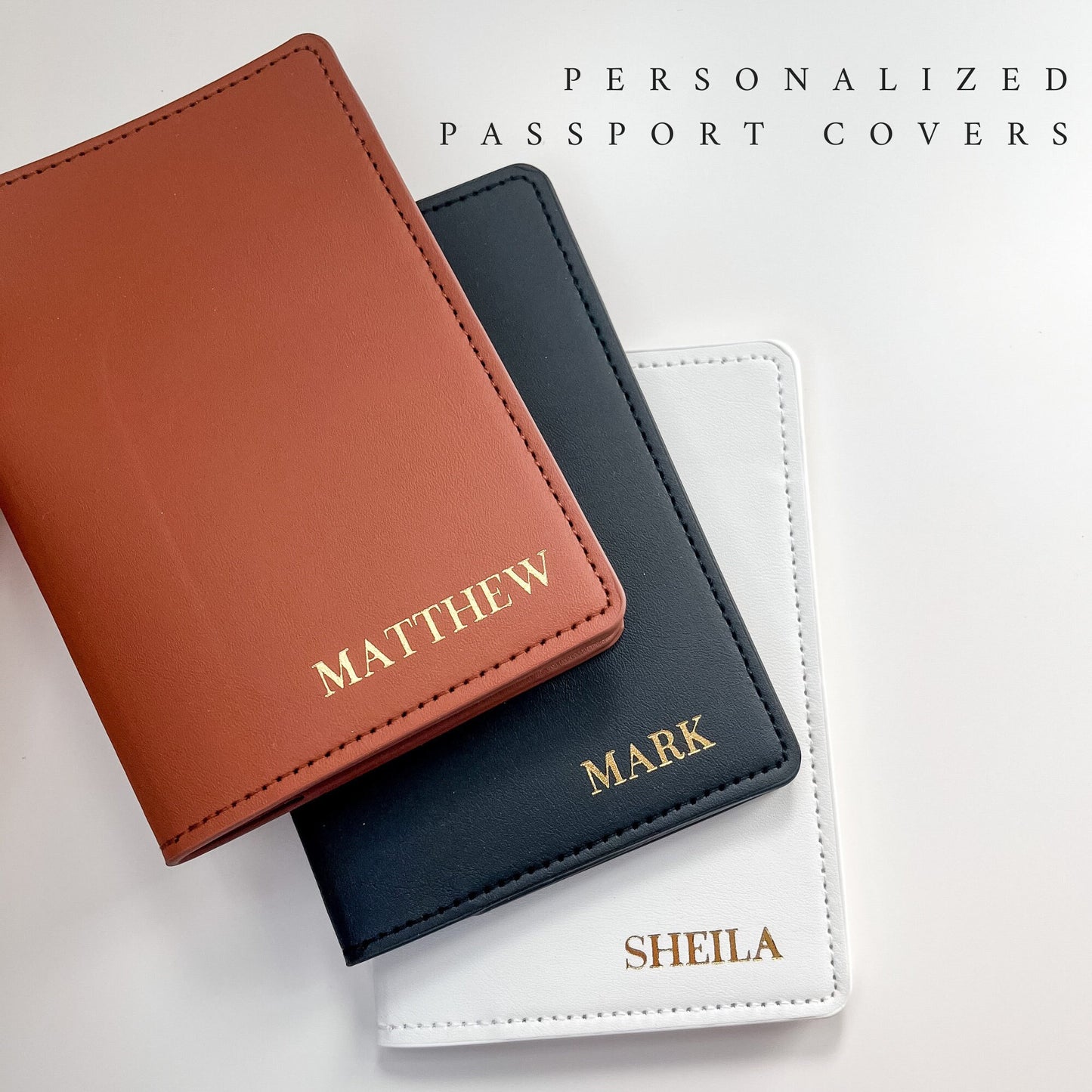 Personalized Vegan Leather Passport Cover