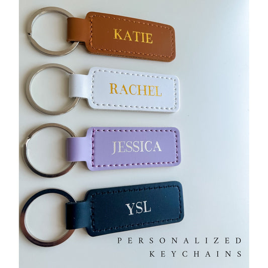 Personalized Vegan Leather Keychain